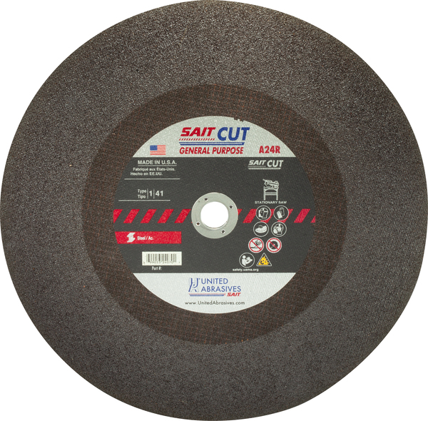 SAIT24070 TYPE 1 16 X 5/32 X 1 A24R STATIONARY SAW CUTOFF WHEEL